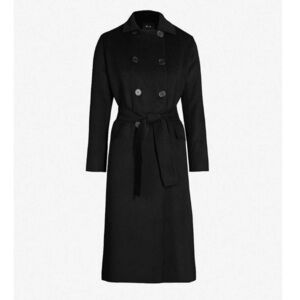 Maje Geola Long Double-Faced Wool Belted Long Coat size S